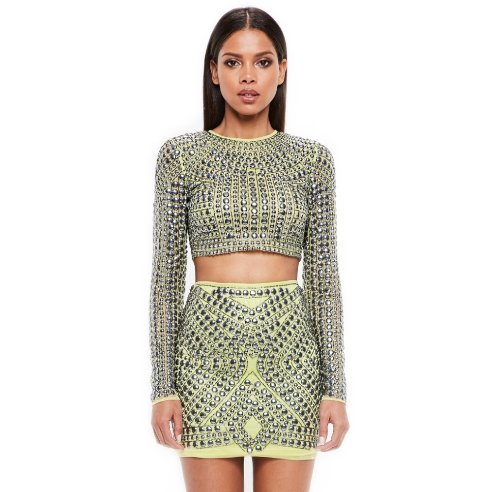 Peace + Love Embellished Crop Top